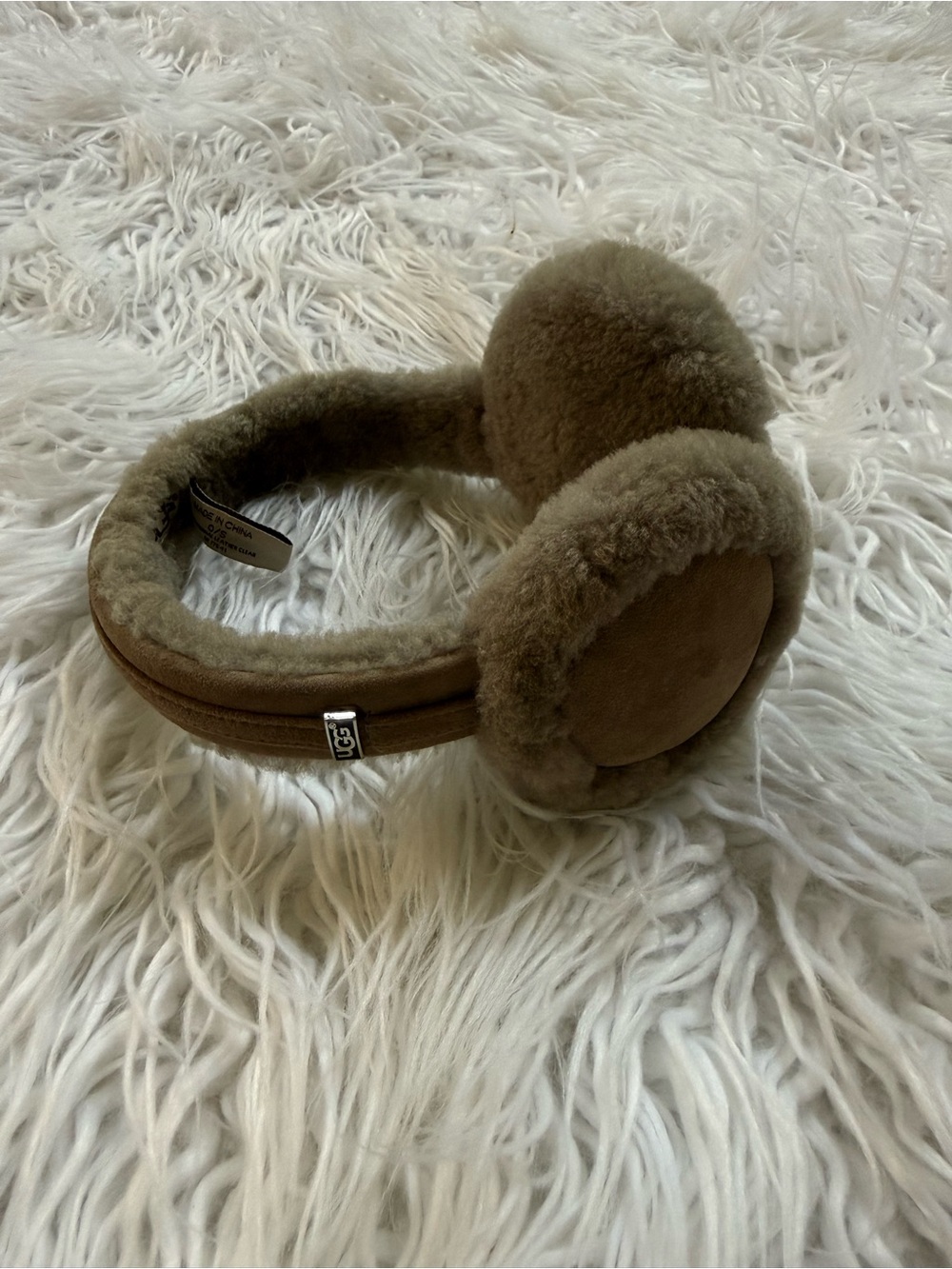 UGG Plush Over-Ear Headphones in Light Brown
